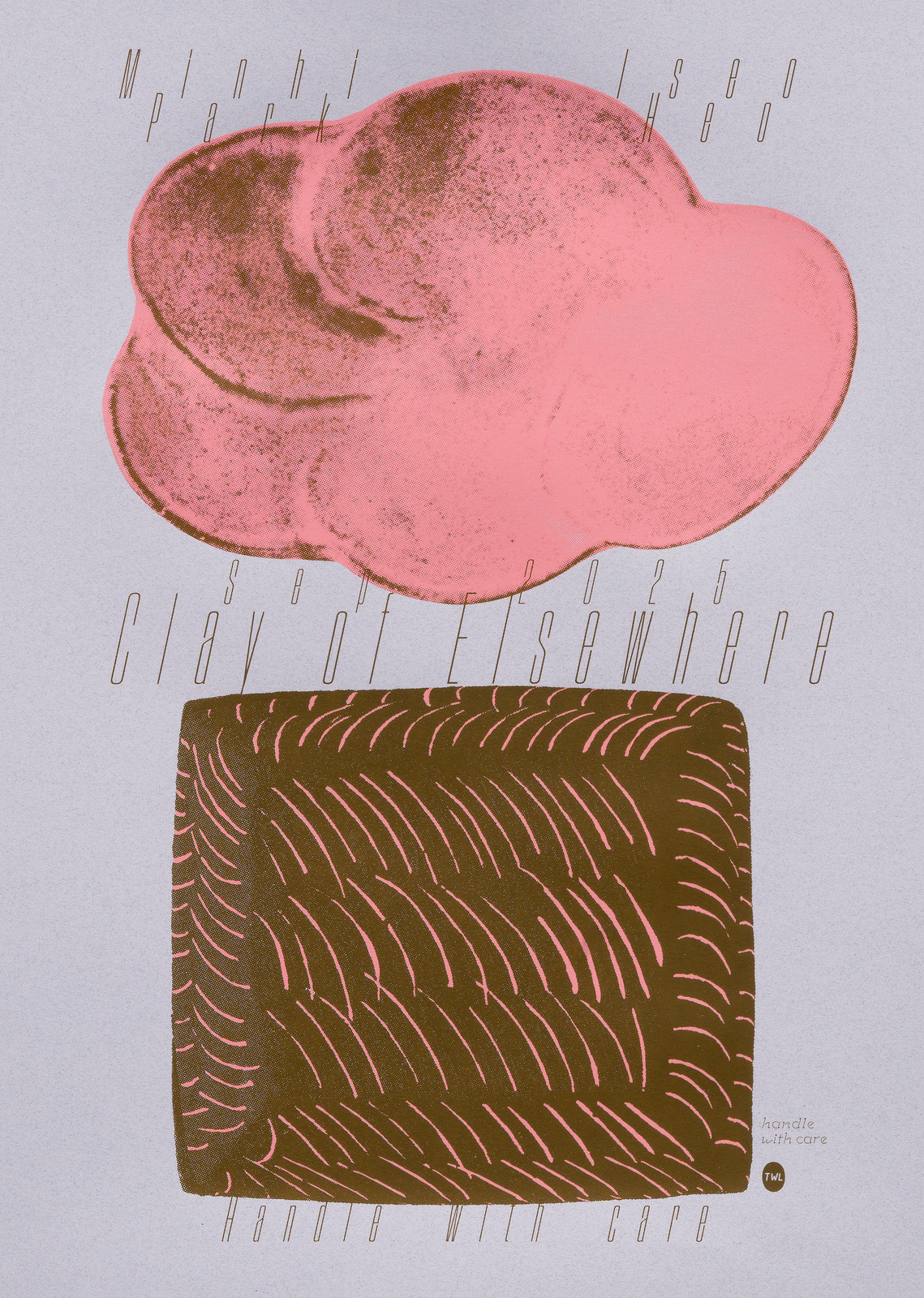 Clay of Elsewhere”, 2025, by Jaemin Lee - typo/graphic posters